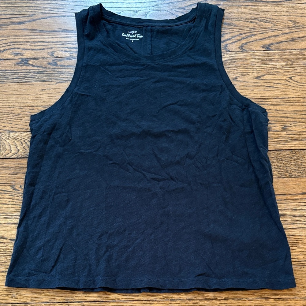 J. Crew Girlfriend Women's Black Tank Top, L
